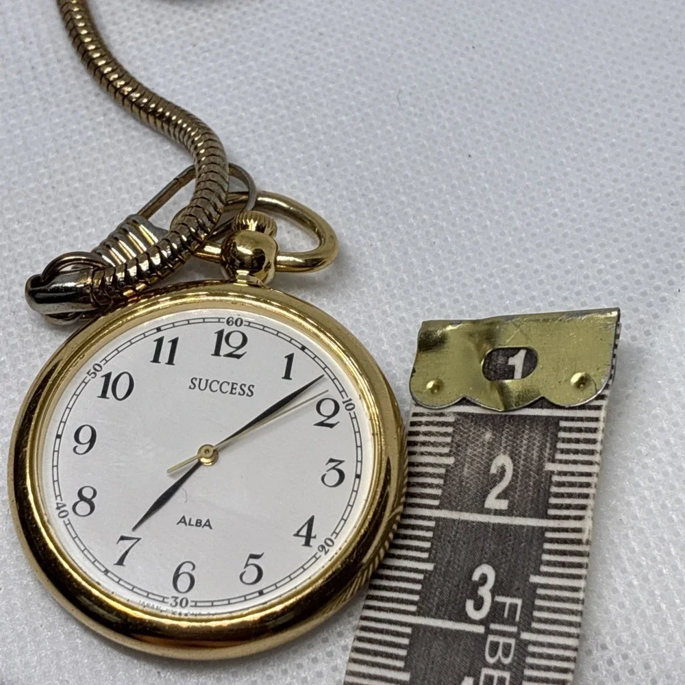 Vintage SEIKO SUCCESS Alba V306-9A00 Quartz Pocket Watch - Running!